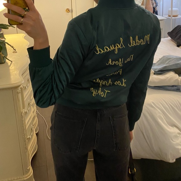 Satin green jacket - Picture 4 of 5